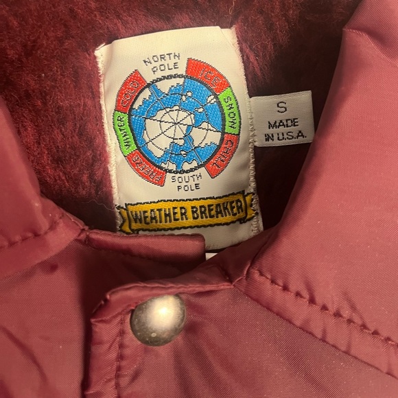 Vintage Weather Breaker Tall Coach Jacket Maroon 90s Mens small - Picture 3 of 6